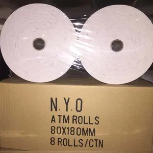ATM rolls bank receipt thermal paper 80*100mm plastic core custom printing