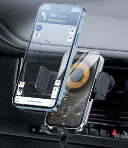 <span class=keywords><strong>Chargeur</strong></span> rapide sans fil 15W, support de véhicule à <span class=keywords><strong>induction</strong></span> intelligent rotatif à 360 degrés, support de voiture avec miroir à texture tactile - Product Image 6
