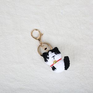 Porte-clés chaton au crochet fait main avec petite clochette décorative, pendentif chat en fil doux tricoté, breloque amigurumi animal, ornement de <span class=keywords><strong>sac</strong></span>, cadeau - Product Image 4