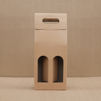 Sacs cadeaux en papier kraft brun de haute qualité avec logo personnalisé, revêtement UV, lamination mate, éponge recyclée pour bouteilles de vin