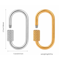 Fermoirs à vis oblongs écologiques en acier inoxydable plaqué or 18 carats PVD pour colliers, bracelets, breloques de sac, accessoires de bijoux étanches