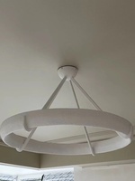 Lustre en pierre de plâtre blanche de style nordique, design artistique italien, LED en béton, télécommande, haute luminosité, pour intérieur, villa, salon, salle à manger