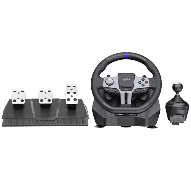 Hot Sale V99 270 Degree Force Feedback Gaming Racing Steering Wheel With 3 Pedals and Clutch