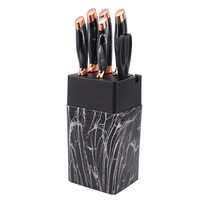 7 pièces ensemble de couteaux de cuisine multifonctionnel en acier inoxydable avec porte-couteau couteaux à fruits pour couper ensemble blanc
