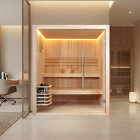 Sauna sec intérieur personnalisé pour 4 à 6 personnes, kit de sauna traditionnel de luxe pour villa avec poêle électrique pour salle de sport, centre de beauté