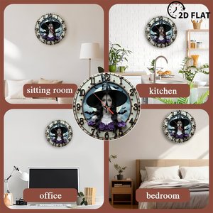 Round Wooden <b>Wall</b> <b>Clock</b> 25x25Cm Rustic <b>Silent</b> Farmhouse Home Decor <b>Clock</b> - Product Image 3