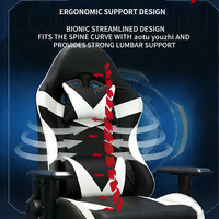 Kursi Gaming PC Racing Kulit Sintetis Silla Gamer dengan LED & Sandaran Kaki, Kursi Gaming Ergonomis E-Sports dengan Pengatur Ketinggian
