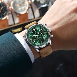 <span class=keywords><strong>Orologio</strong></span> POEDAGAR di Lusso da Uomo Stile <span class=keywords><strong>Militare</strong></span> Impermeabile Luminoso con Datario Cronografo in Acciaio al Quarzo da Business - Product Image 3
