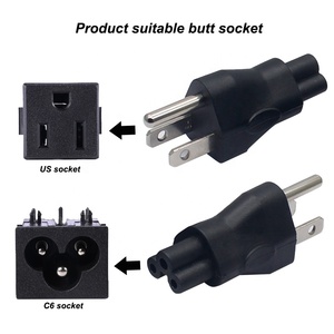 Adaptador de Corriente Industrial IEC 320 C6 Macho Tipo Mickey Mouse, Enchufe Macho C6 de 3 Pines para EE. UU., Corriente Nominal 10A, Enchufe NEMA 5-15P - Product Image 4