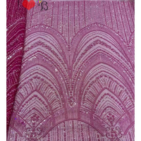 Tissu de dentelle de Tulle Floral doux de haute qualité pour perles de luxe mariage brodé femmes blanches robe 5 Yards