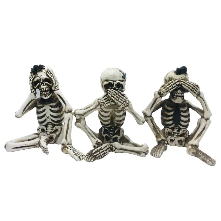 2022 Hot Selling Halloween Holiday Decoration Supplies Resin Skeleton Head Sets Crafts For Party