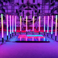 Luz de Escenario Tubo de Píxeles Inalámbrico de 360 Grados con Batería Recargable, IP65 a Prueba de Agua, RGB y DMX para Bar, DJ y Fiesta