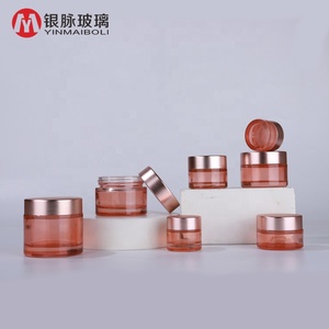 50g <strong>clear</strong> Custom <strong>Spraying</strong> <strong>Rose</strong> Gold Empty Glass Face Cream Container Cosmetic Jars - Product Image 1
