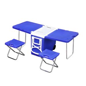 <span class=keywords><strong>Nevera</strong></span> Portátil Plegable con Ruedas y Aislamiento de PE, con <span class=keywords><strong>Mesa</strong></span> y Sillas, Equipo de Camping para Alimentos y Refrigeración, 28L - Product Image 1