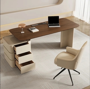 <span class=keywords><strong>Bureau</strong></span> Minimaliste de Luxe Léger, Style Crème, <span class=keywords><strong>Vintage</strong></span>, en <span class=keywords><strong>Bois</strong></span> Massif, pour Étude, Écriture, Salon de Beauté, Table de Consultation, <span class=keywords><strong>Bureau</strong></span> de Travail - Product Image 5