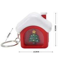 Porte-clés LED Maison de Noël, Mini Lampe de Noël, Cadeaux de Fête, Décorations pour Enfants