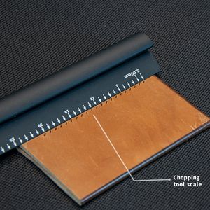 Regla de dos filos Cuero hecho a mano DIY Regla de corte de distancia francesa especial Regla de tres filos - Product Image 3