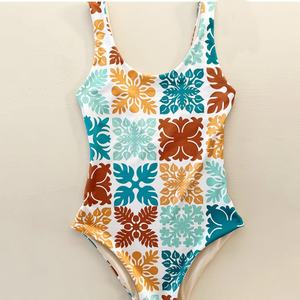 Custom Women Luxury Swimwear High Quality Polynesian Printed <b>Swimsuit</b> OEM Recycled Nylon One Piece Swimwear - Product Image 3