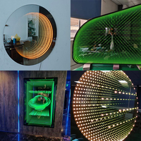 Miroir tunnel décoratif de salle de bain et de salle de sport moderne de luxe en gros avec LED 3D à effet infini et anti-buée personnalisé