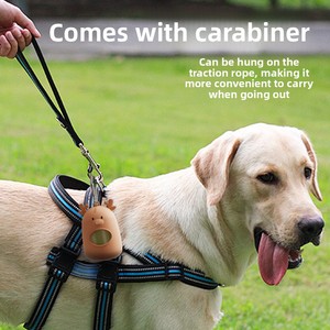 Dispensador de Bolsas para Excrementos de Perro de Silicona con Diseño de Alce de Dibujos Animados, Soporte Colgante Conveniente para Bolsas de Desechos de Mascotas, Regalos Navideños - Product Image 2