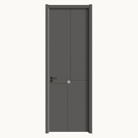 Portes intérieures économiques en cristal de carbone avec cadres, portes d'entrée en bois, style moderne, placage de contreplaqué pour villa
