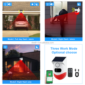 WiFi <span class=keywords><strong>Sensor</strong></span> de movimiento Alarma Exterior 120db Sonido Sirena de seguridad solar Luz con operación de aplicación Tuya - Product Image 5
