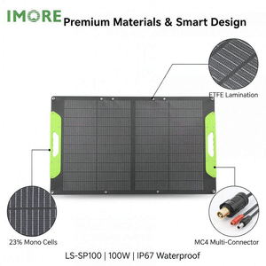 <b>100W</b> Foldable <b>Solar</b> <b>Panel</b> 23% Efficiency Monocrystalline ETFE IP67 for Portable Power Stations Camping Travel and Outdoor Use - Product Image 1