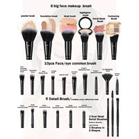 Ensemble de 53 pinceaux de maquillage professionnels personnalisés pour le voyage, avec pinceaux correcteurs, poils synthétiques véganes, grande combinaison pour le visage, les yeux, les fards à paupières et le blush