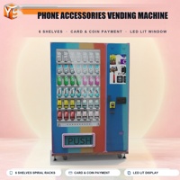 Distributeur automatique d'accessoires téléphoniques ZDYS à acceptation de plusieurs modes de paiement (pièces, cartes et QR) pour centres de divertissement familiaux très fréquentés