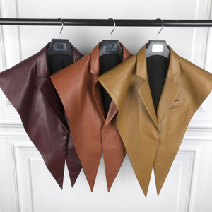 Hot Sale Fashion Short Ladies Leather Jacket Women Leather <strong>Gilet</strong> Genuine Leather Shawl Vest - Product Image 6