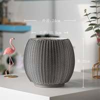 Pot de fleurs en céramique à texture métallique imprimé en 3D, pot de fleurs géométrique moderne pour la décoration intérieure et le bureau
