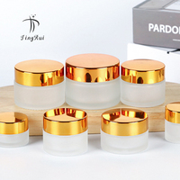 Emballage de soins de la peau personnalisés 5g 10g 30g 50g 100g pots en verre cosmétique de crème pour le visage givré mat clair avec couvercles à vis