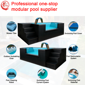 Giá thấp WPC sàn gỗ hồ bơi sợi thủy tinh Acrylic cửa sổ ngoài trời Vườn gia đình nhỏ Plunge Spa trên mặt đất piscina hồ bơi - Product Image 3