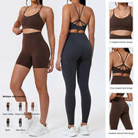 Ensemble de yoga taille haute pour femme avec logo personnalisé, respirant, léger, écologique, séchage rapide, en Spandex/Nylon, longueur mollet, tailles XXL et plus