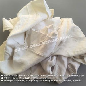 ผ้าเช็ดทำความสะอาดสีขาวทำจากผ้าฝ้าย 100% น้ำหนัก 20 กก./ถุง ผ้าเช็ดทำความสะอาดผ้าฝ้ายสีขาว 25 ปอนด์ สำหรับใช้ในอุตสาหกรรม - Product Image 4