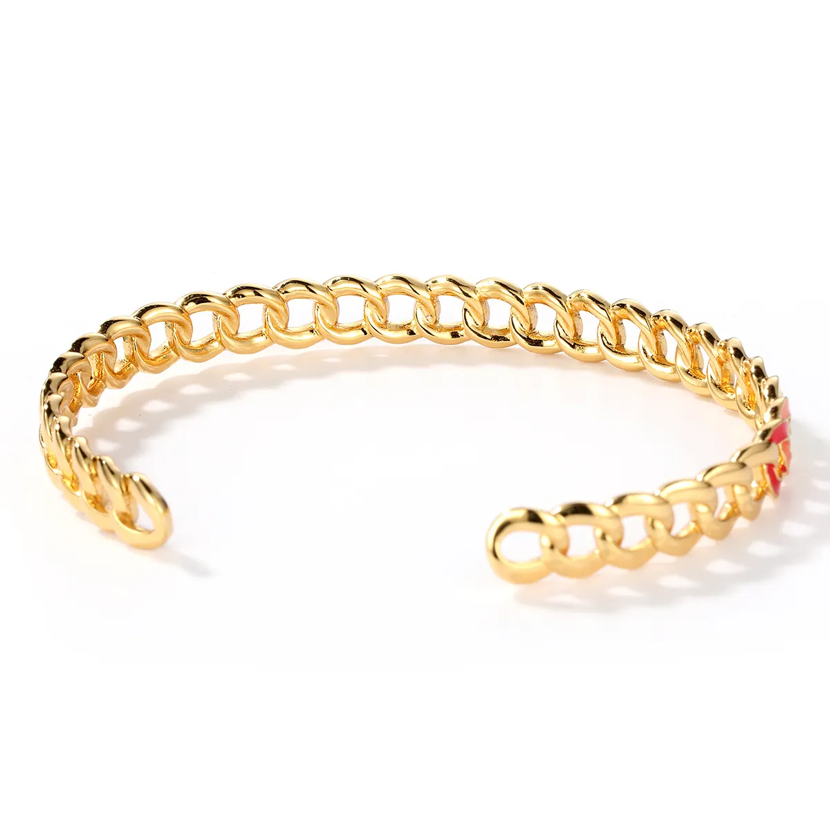 Bracelet en émail coloré style arc-en-ciel, bijou pour femmes, plaqué or jaune 925, 9k 14k 18k