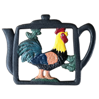 Dessous de plat en métal de décoration de coq en fonte fabriqué à la main