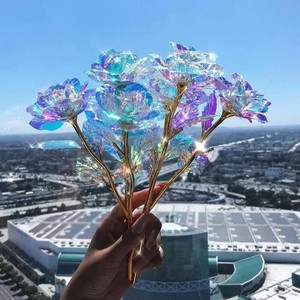 ของขวัญฟอยล์สีทองสะท้อนแสงสีทองรูปกุหลาบนิรันดร์ดอกไม้จำลองสำหรับวันแม่และวันวาเลนไทน์ - Product Image 2