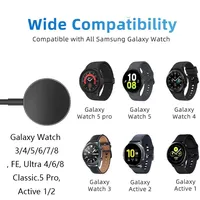 Kabel Pengisi Daya Nirkabel Magnetik Portabel, Stasiun Pengisian Cepat untuk Samsung Galaxy Watch 8 7 6 5pro 5 4 3 Active 2 1