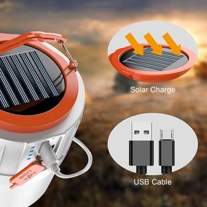 Portable ABS Solar <b>Rechargeable</b> <b>LED</b> Camping Lantern-Multifunction Emergency <b>Light</b> with IP65 Rating and 50000 Hours <b>Working</b> Time - Product Image 6
