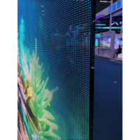 Pantalla LED Transparente y Flexible, Panel de Cristal para Ventanas de Centros Comerciales con Función de Texto