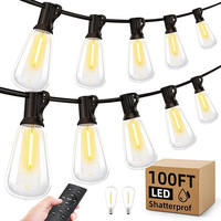 Guirlandes lumineuses à prises fixes ST38 E12 10M 20 ampoules IP44 étanches pour extérieur et intérieur, guirlandes LED, guirlandes de Noël