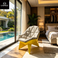 Fauteuil lounge design unique avec base étoilée, coussin rembourré, fauteuil individuel pour la maison, l'hôtel ou la zone de réception