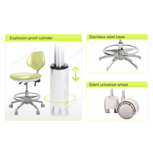 Taburetes de dentista para médicos orales, silla de asistente de médico y enfermera para clínica dental - Product Image 5