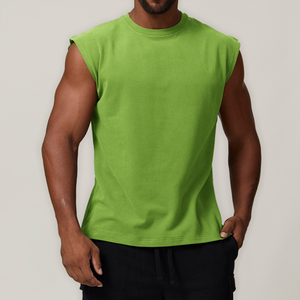 Débardeur de sport ajusté personnalisé avec logo, design vierge, style anglais, tricot côtelé, débardeur de course sans manches pour hommes - Product Image 4