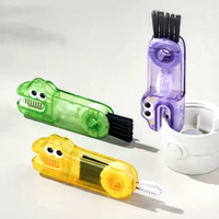 Brosse de nettoyage multifonctionnelle 3-en-1 en forme de carte plastique pour bouteilles d'eau, thermos, tasses, outils de nettoyage de cuisine et de maison