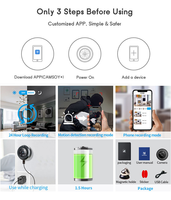 Caméra de sécurité WiFi super mini OiKay 1080P, petites caméras sans fil avec vision nocturne discrète pour surveiller les animaux de compagnie, les bébés et la maison
