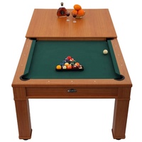 Table de billard convertible JIXING SPORTS/NINESTAR JX-918B 7 pieds pour usage familial, avec poches en plastique et rails en MDF, en MDF et polyester