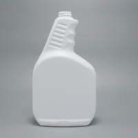Bouteille pulvérisateur à gâchette manuelle en PEHD blanc de 1 litre, robuste 28/400, vide, avec sérigraphie pour liquides chimiques
