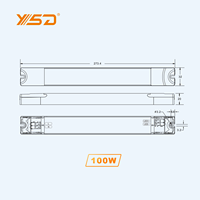 Alimentation LED ultra-mince à découpage linéaire ON/OFF 100W 24V 12V AC100V-277V